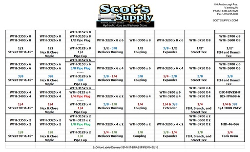 [SSM-KIT-BRASSPIPEMIX-DL32] BRASS PIPE MIX 32 HOLE 1/8-1/2